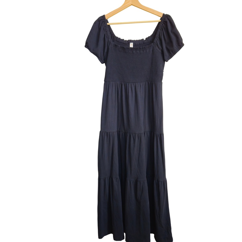 Anthropologie Daily Practice Maxi  XS Smocked Tier Midi Maxi Cottagecore Peasant